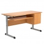 Lehrertisch, 130x65 cm (B/T), 76 cm hoch, Platte: Melamin, ABS-Kante, 